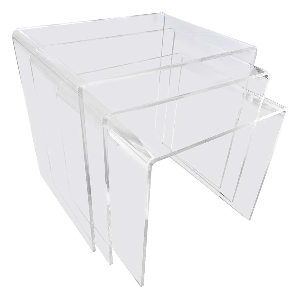Set Acrylic Nesting Tables Transparent Orange Brown Artimide at 1stDibs ...