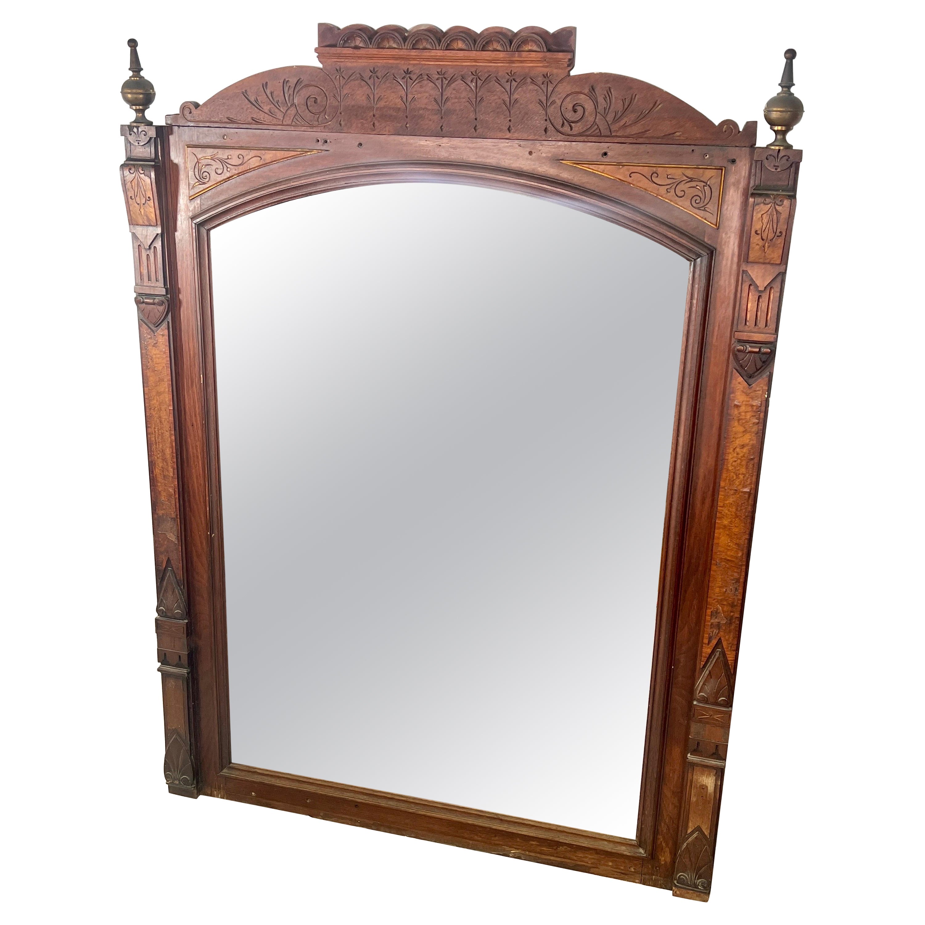 Antique Walnut Eastlake Pier Mirror For Sale