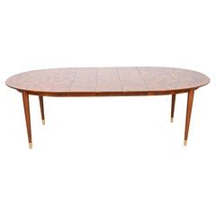 Bert England for Johnson Furniture Patchwork Walnut Dining Table, Refinished