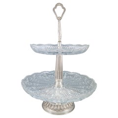 Large Centerpiece in Crystal and Solid Silver