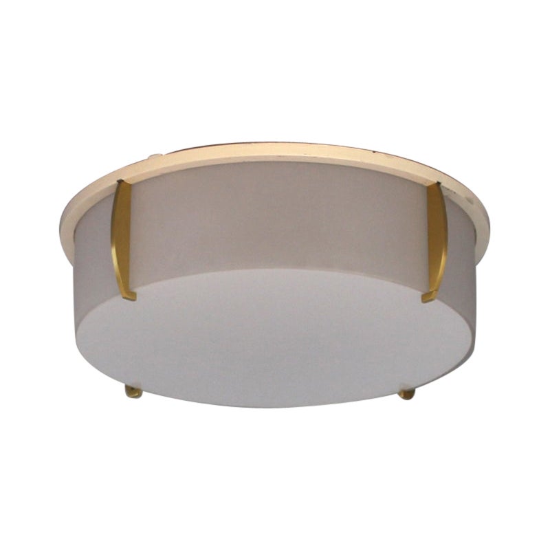Raffinata montatura da incasso francese Art Deco in bronzo e vetro di Jean Perzel