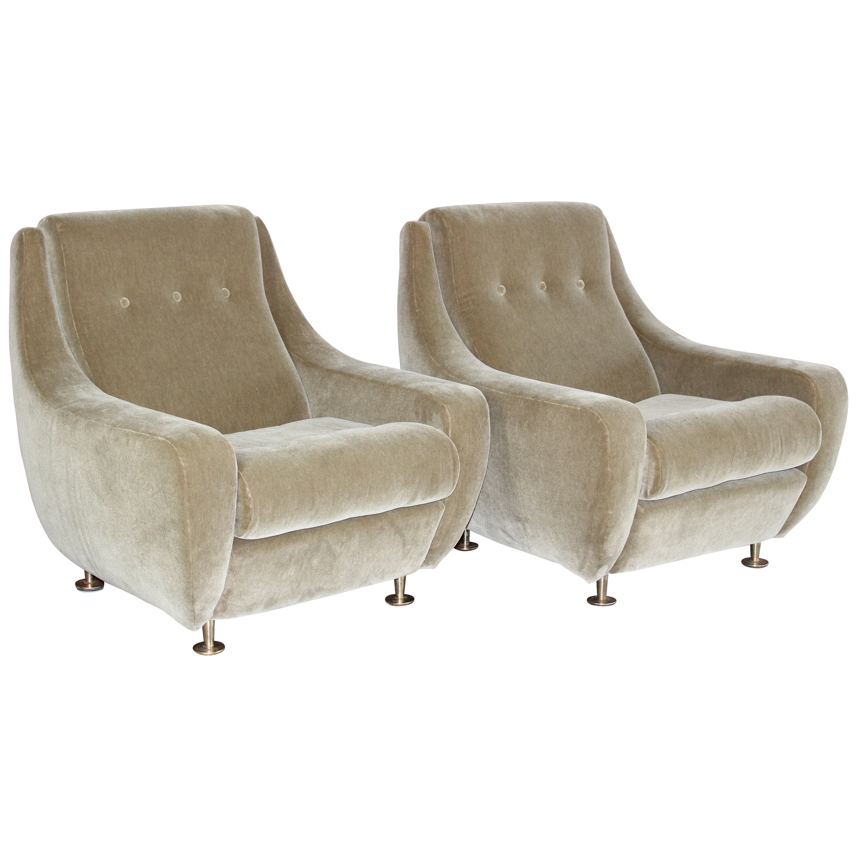 Pair of Lounge Chairs in the Style of Marco Zanuso for Arflex, Italy, 1960s
