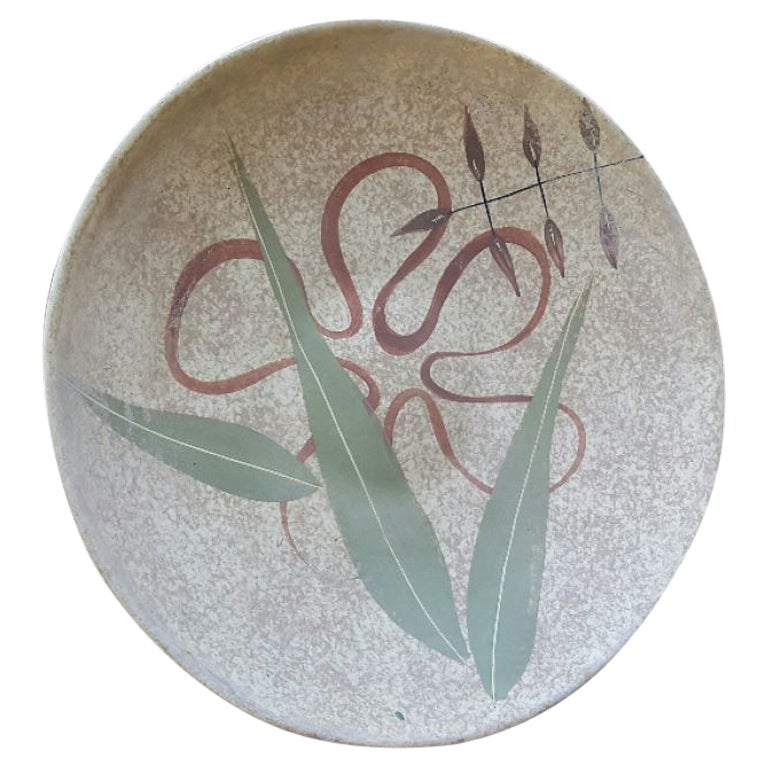 Marc Bellaire Large Decorative Ceramic Bowl Luau Signed California Pottery USA For Sale