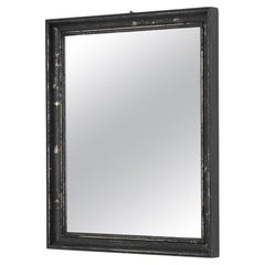Antique 1900s Black Patinated Wall Mirror