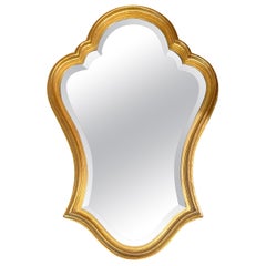 Antique 20th Century French Giltwood Vertical Oval Mirror in Louis XV Style