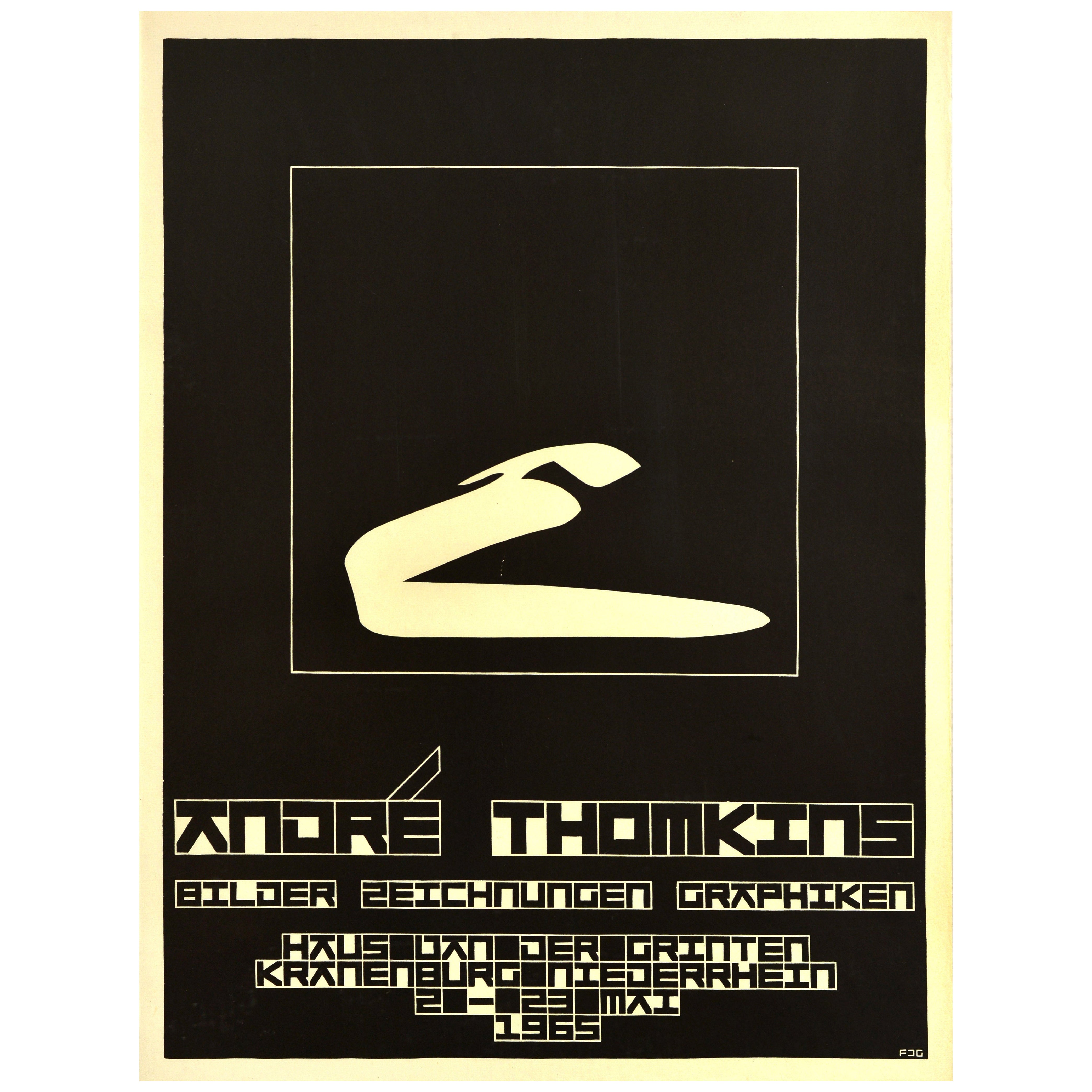 Poster pubblicitario originale d'epoca Andre Thomkins Immagini Mostra Dadaismo
