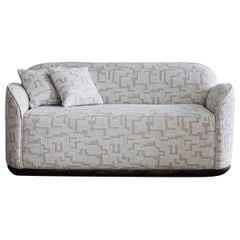 Contemporary Loveseat 'Unio' by Poiat, 01 Eneide Fabric by Dedar