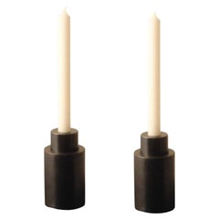 Set of 2 Steel Between Candleholders by Radu Abraham