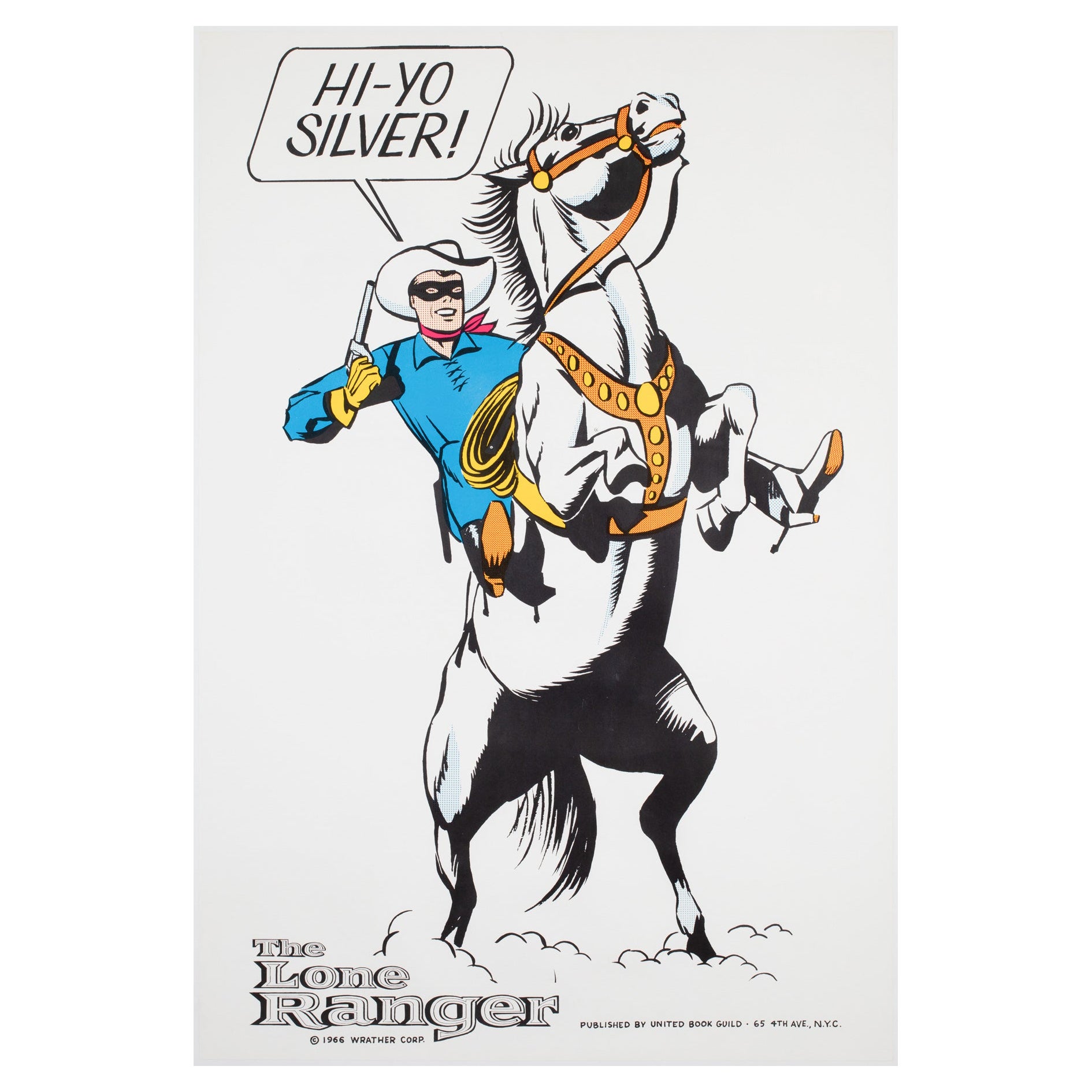 Affiche originale vintage Hi-Yo Silver, The Lone Ranger, États-Unis, 1966