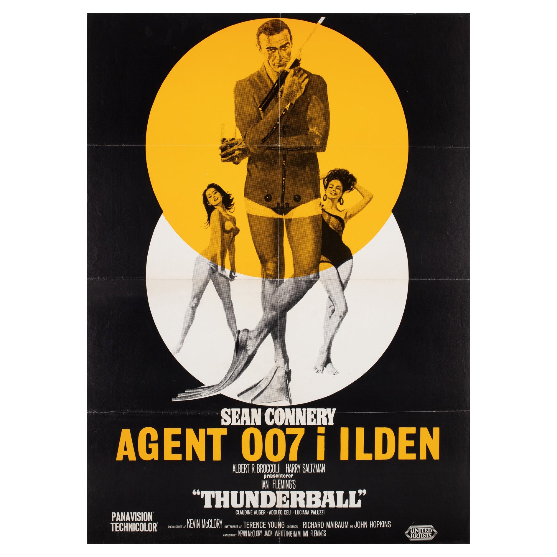 Affiche A1 danoise du film Thunderball R1972, Robert McGinnis