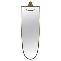 Italian Brass Wall Mirror, 1950s