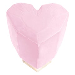 Vintage Light Pink Queen Heart Stool by Royal Stranger