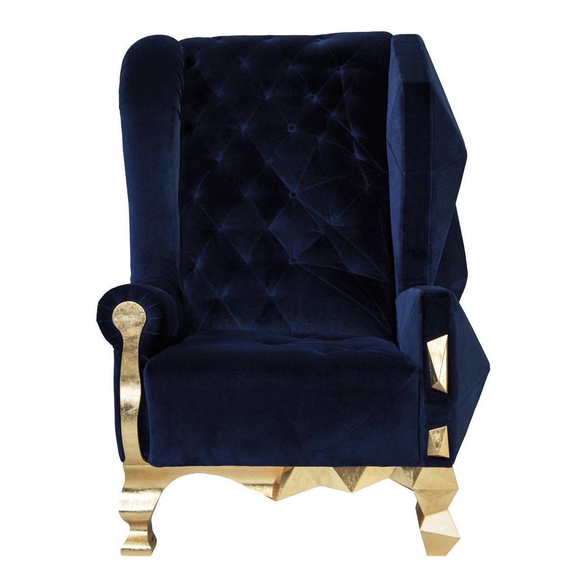 Blauer Samt-Sessel von Royal Stranger im Angebot