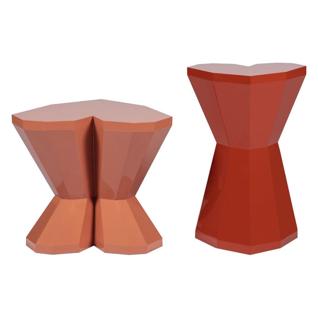 Set of 2 Queen Heart Side Tables by Royal Stranger