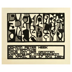 Poster pubblicitario originale d'epoca Johann Peter Heek Arazzi Mostra d'Arte