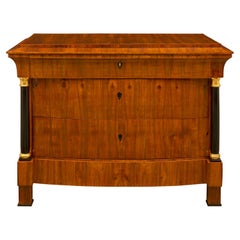 Antique Continental 19th Century Biedermeier Period Walnut & Fruitwood Commode