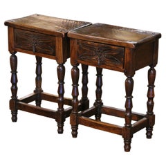 Pair of 19th Century Spanish Baroque Carved Walnut Side Tables