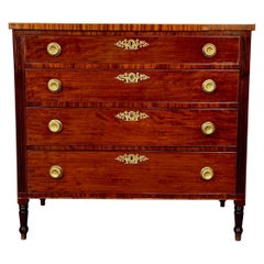 Antique Polished 18th/19th Century Mahogany Chest, Dresser or Commode, Bronze Accents