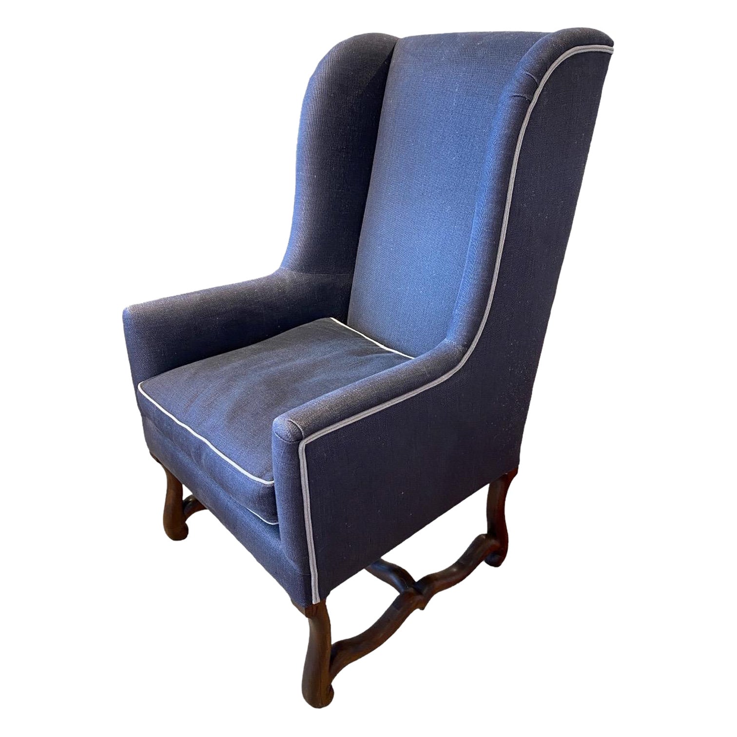 Vintage Custom Swedish Wingback Chair For Sale at 1stDibs