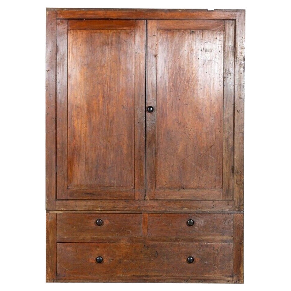 Large Irish Pine Housekeepers Cupboard/Armoire For Sale