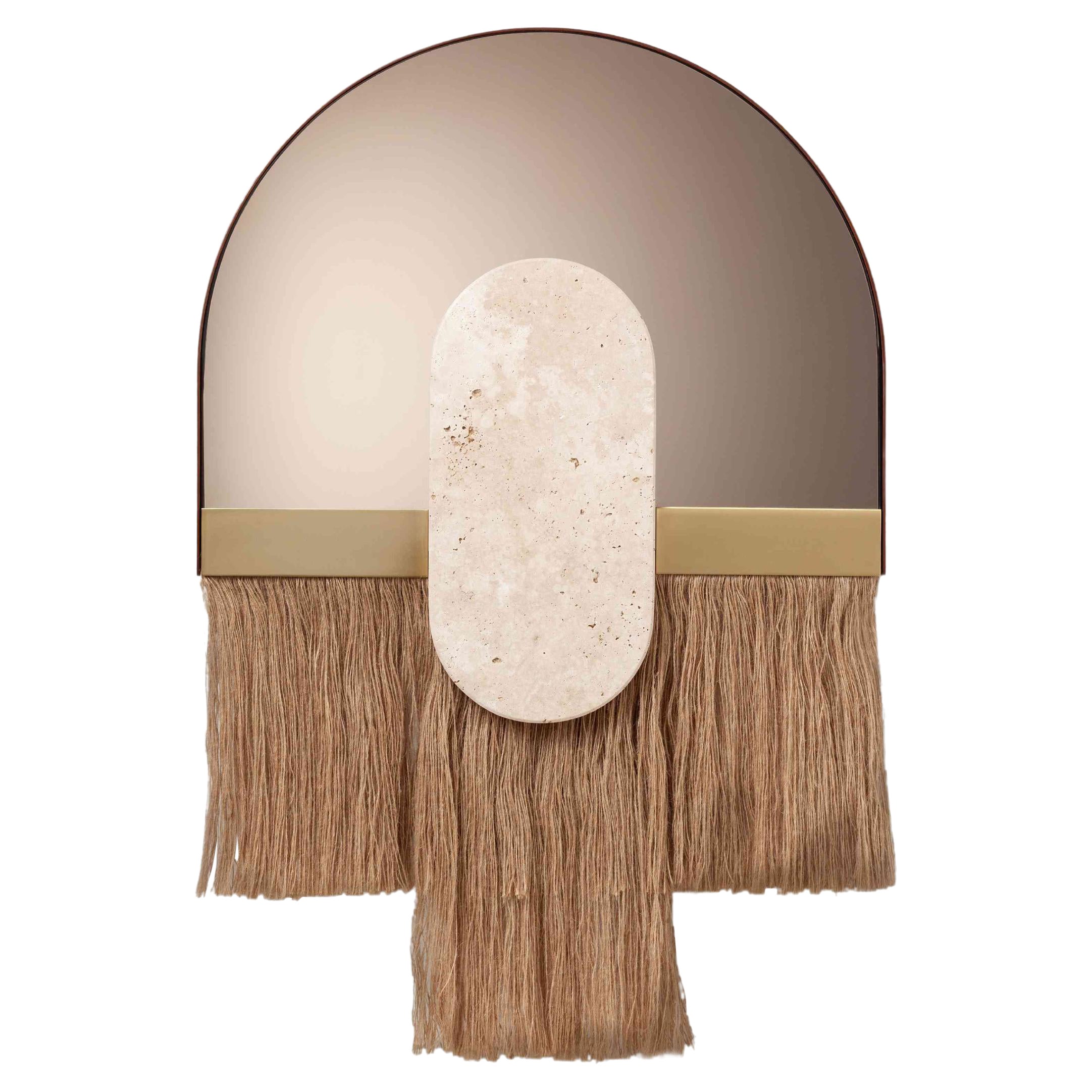 DOOQ Mid-Century Modern Souk Ecru Shell Mirror