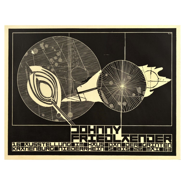 Original Vintage Advertising Poster Johnny Friedlaender Exhibition 