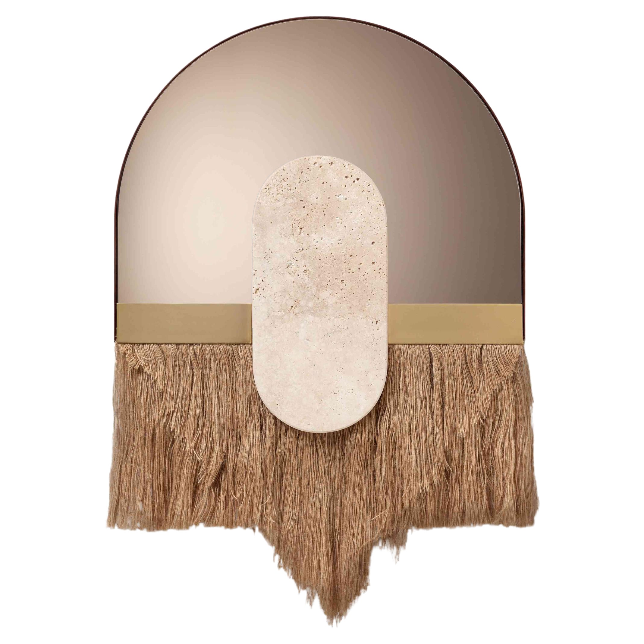 DOOQ Mid-Century Modern Souk Ecru Cream Mirror For Sale