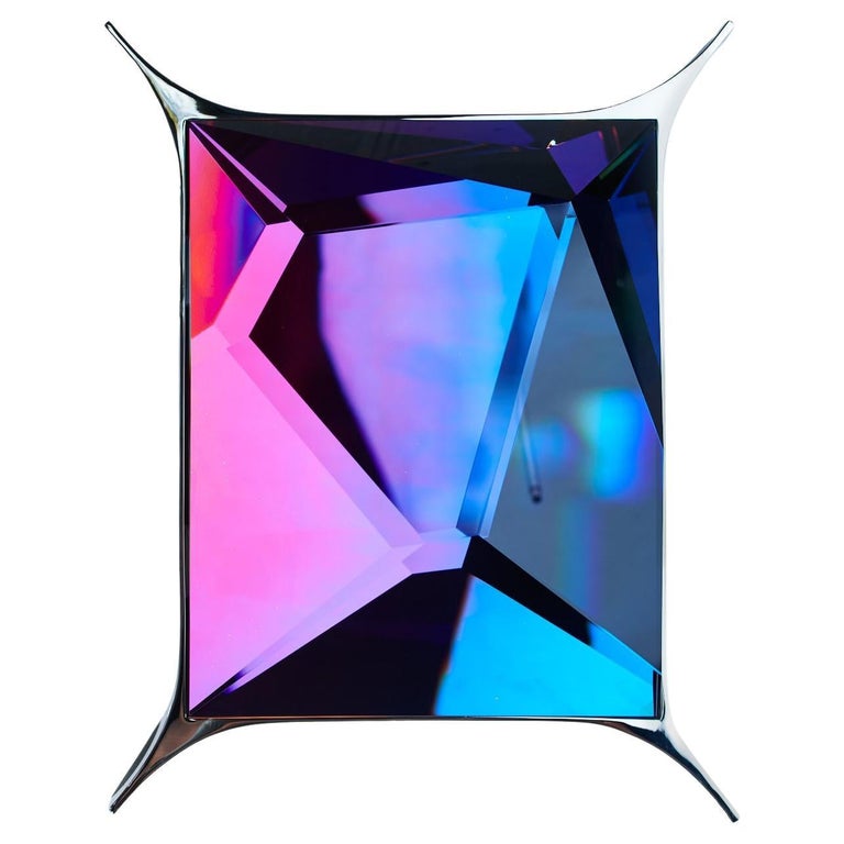 Cut Optical Glass Wall Sculpture by Lukas Novak For Sale at 1stDibs