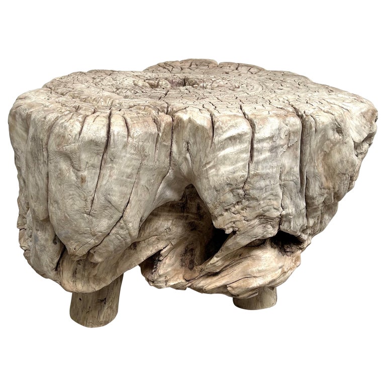 Cypress Wood Stump Side Table For Sale at 1stDibs