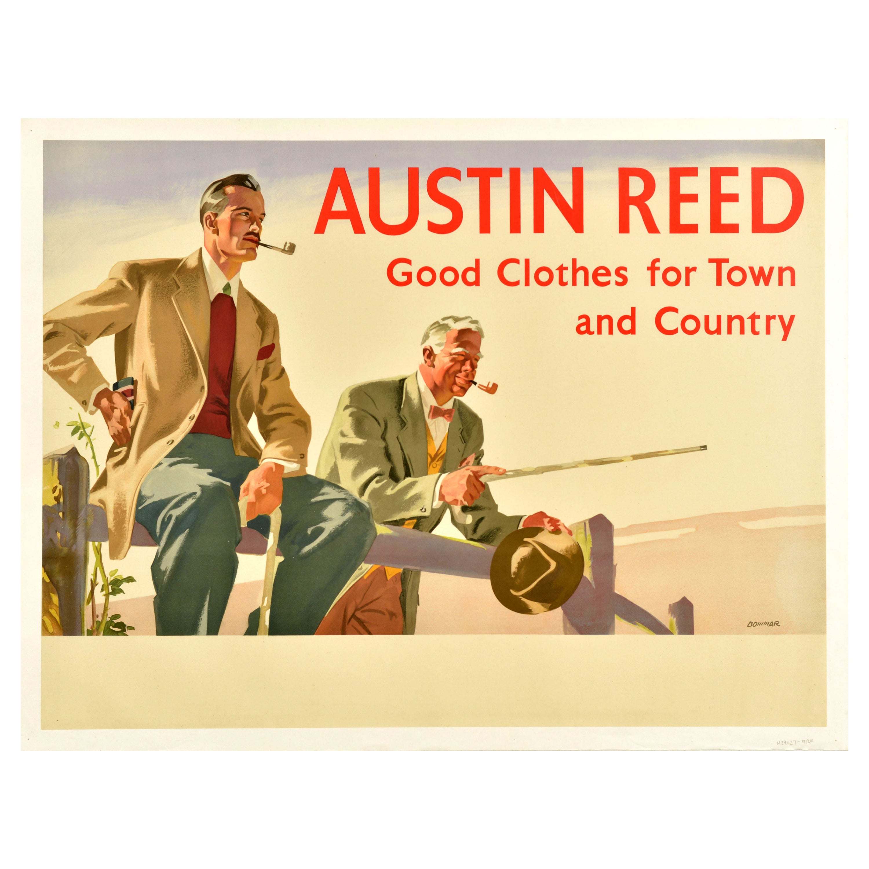 Affiche publicitaire originale de mode vintage Austin Reed Good Clothes Design Art