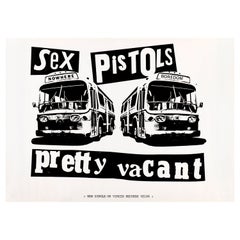 Affiche publicitaire originale de Jamie Reid intitulée Sex Pistols « Pretty Vacant » (Femmes nues), 1977
