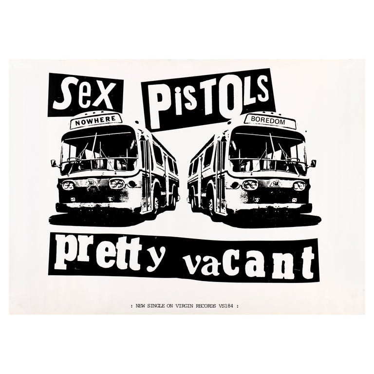 Sex Pistols 'Pretty Vacant' Original Promo Poster by Jamie Reid, British, 1977 For Sale