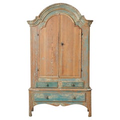 Antique Authentic Swedish Country Rococo Cabinet