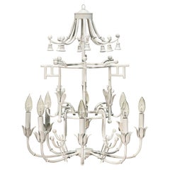 Pagoda Form Faux Bamboo 8 Arm Chandelier