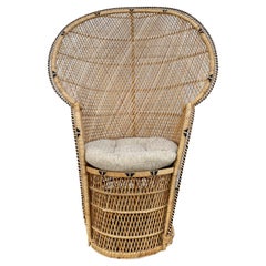 Used Bohemian Wicker Emanuelle Peacock Chair