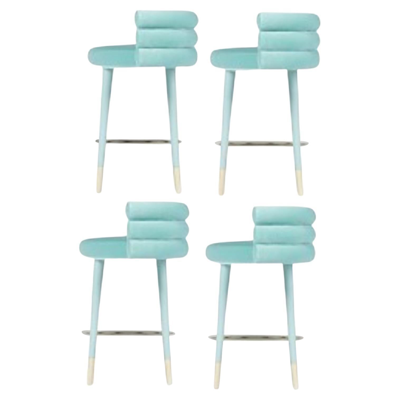 Set of 4 Marshmallow Bar Stools, Royal Stranger For Sale