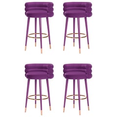 Set of 4 Marshmallow Bar Stools, Royal Stranger