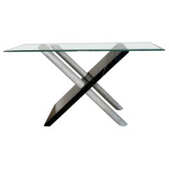 Maurizio Cattelan Table console en marbre noir et blanc années 1980