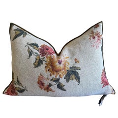 Vintage Wabi Sabi Imperial Bouquet Linen Pillow Cover