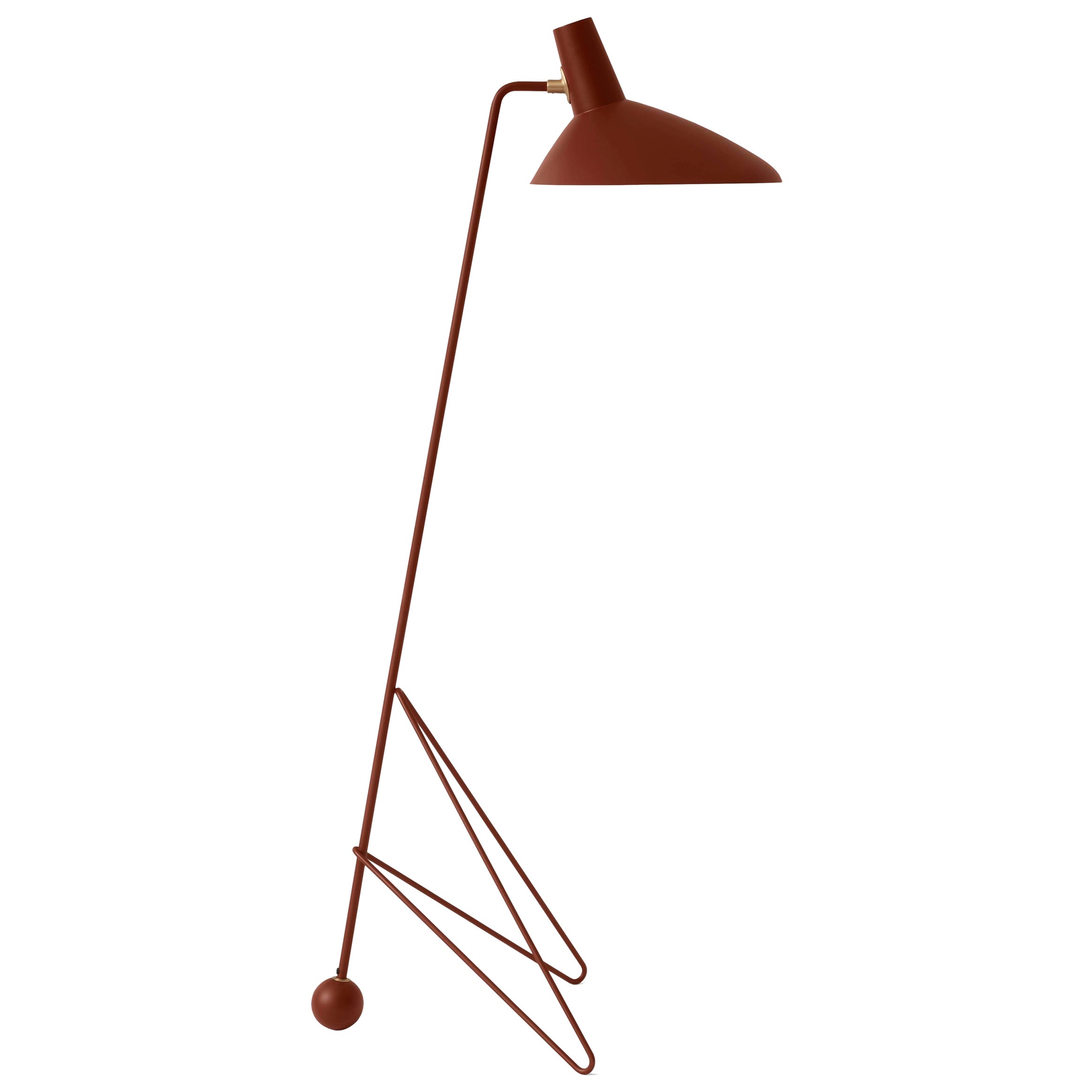Tripod HM8 Floor Lamp, Maroon by Hvidt & Mølgaard for &Tradition