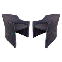 1980s Upholstered Postmodern Chairs by Ward Bennett, Pair
