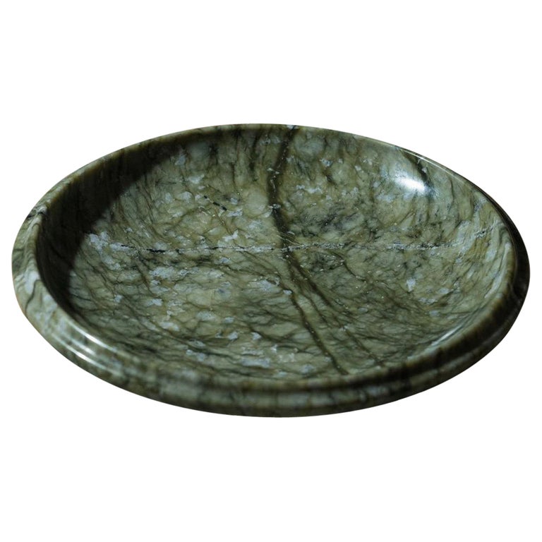 Raffaele Fusco Green Marble Decorative Circular Centerpiece For Sale at