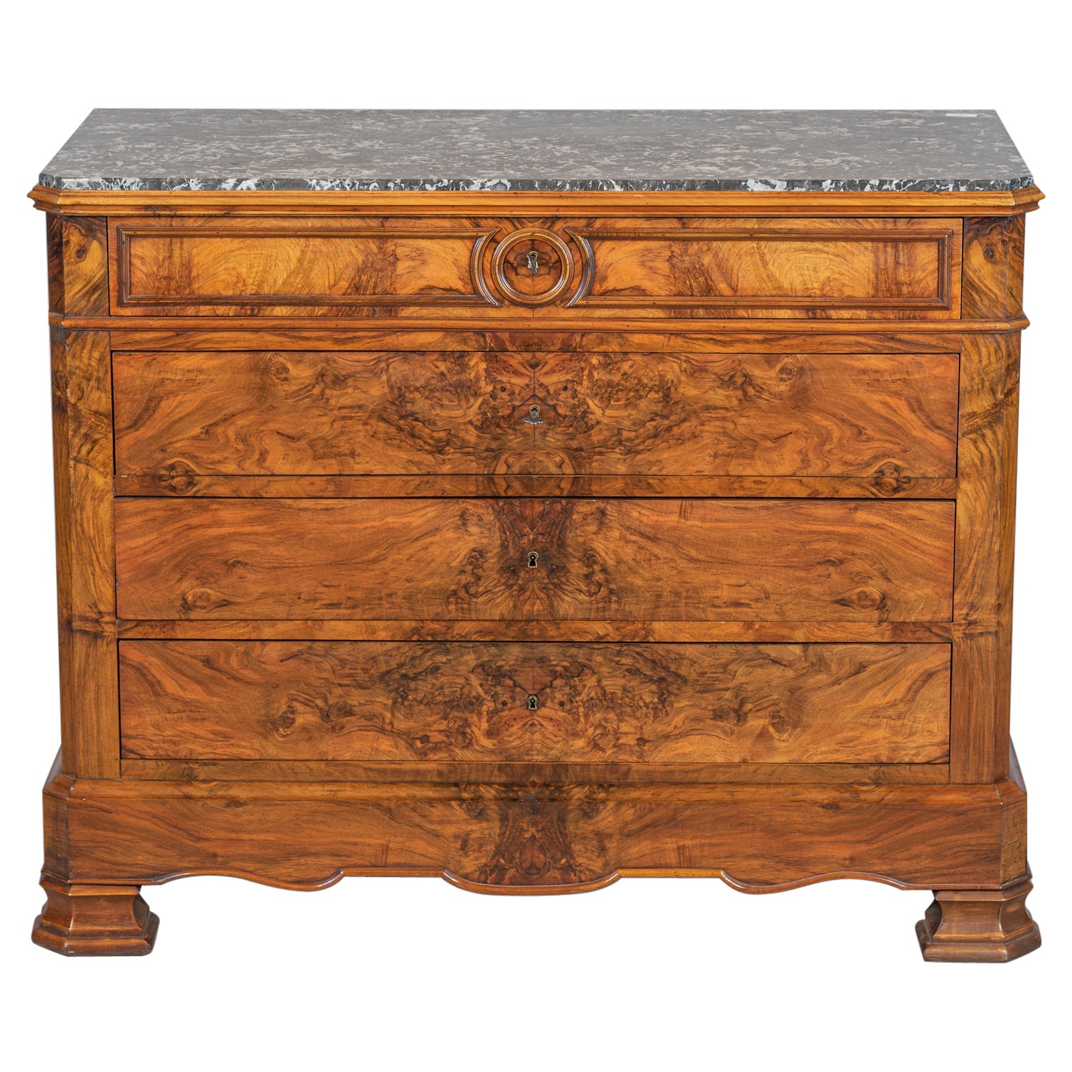 19th Century French Louis Philippe Style Walnut Commode