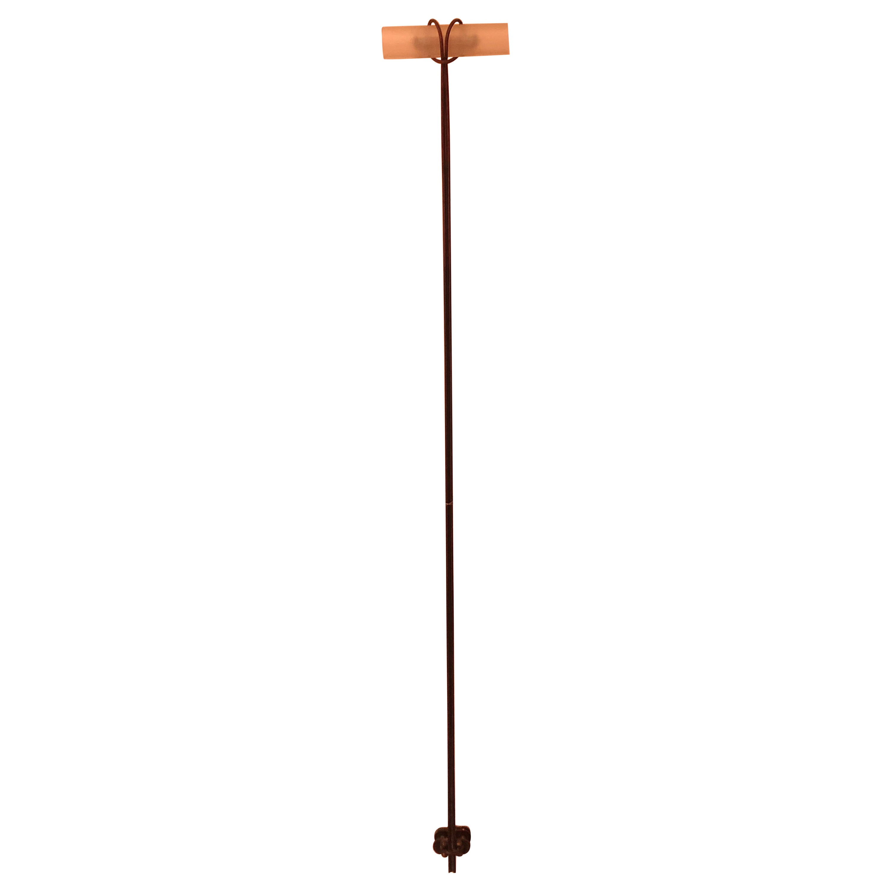 Uber Chic Elongated Vintage Bronze Italian Wall Sconce For Sale