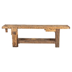 19th Century French Carpenter's Workbench or Console