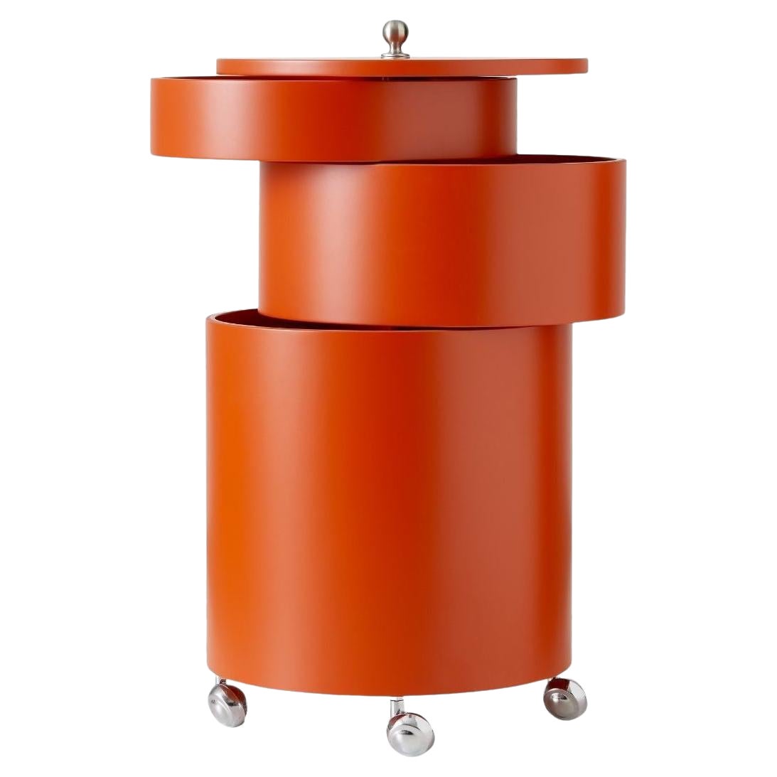 Verner Panton 'Barboy' Side Table and Storage Cabinet in Orange for Verpan