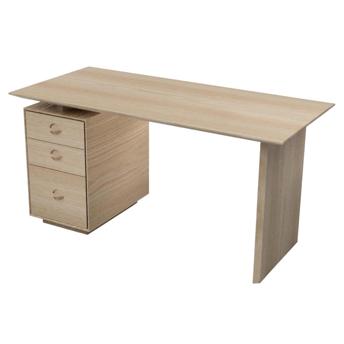 Modern White Oak Odin Desk from the Signature Series by Pompous Fox For Sale