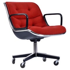 Used Charles Pollock for Knoll Red Tweed Executive Chair with Height Tension Knob