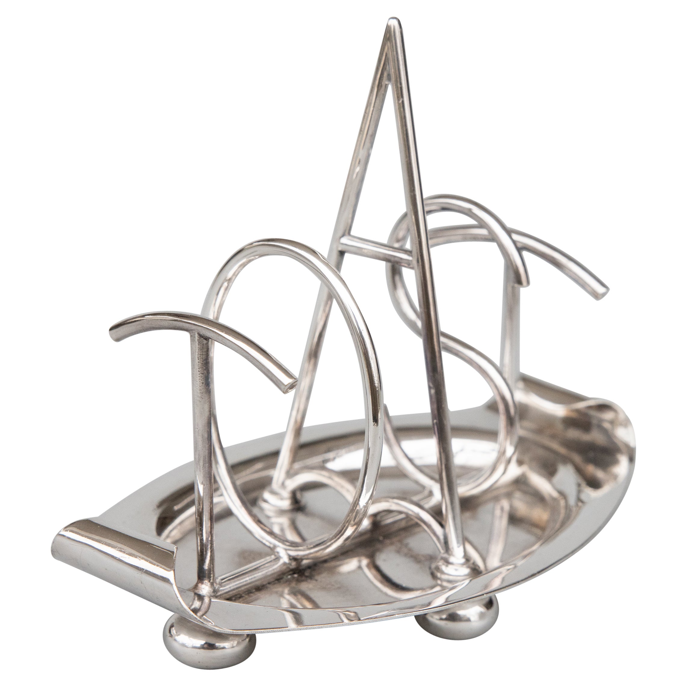 Antique English Walker & Hall Sheffield Silver Plate Toast Rack, Dated 1903