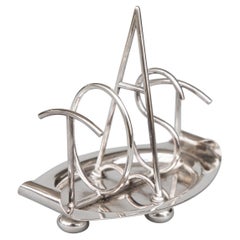 Retro English Walker & Hall Sheffield Silver Plate Toast Rack, Dated 1903